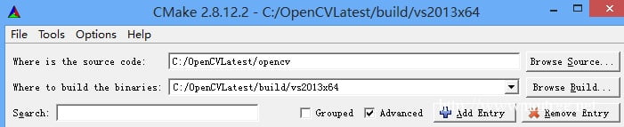 Windows下利用CMake和VS2013编译OpenCV-程序旅途