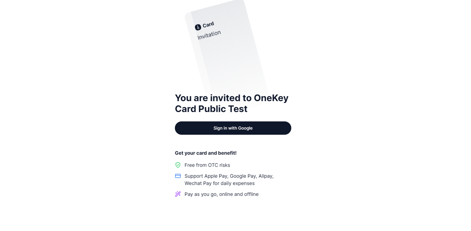 OneKey Card 注册教程-程序旅途