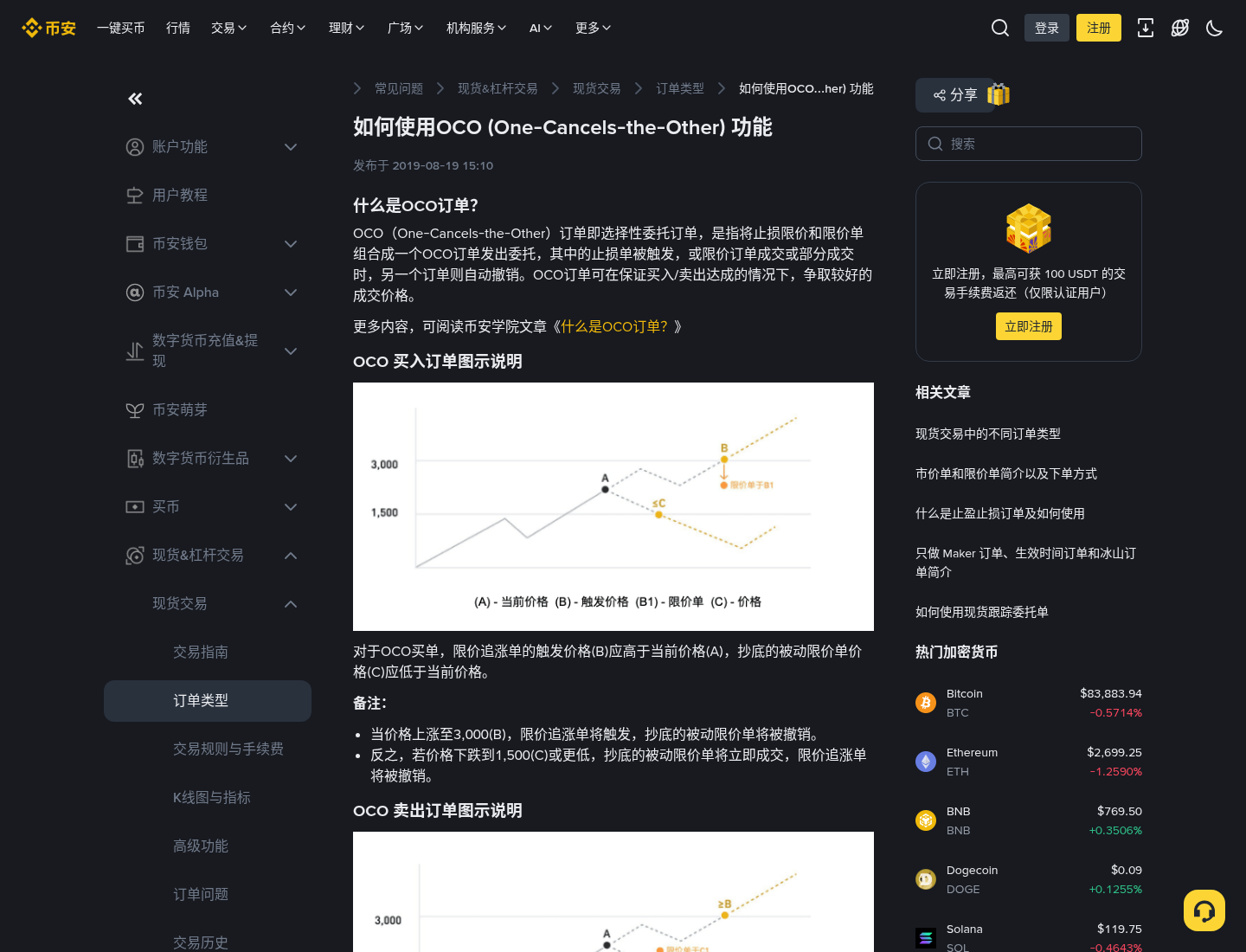 币安 OCO 订单怎么挂:一端成交另一端取消-程序旅途