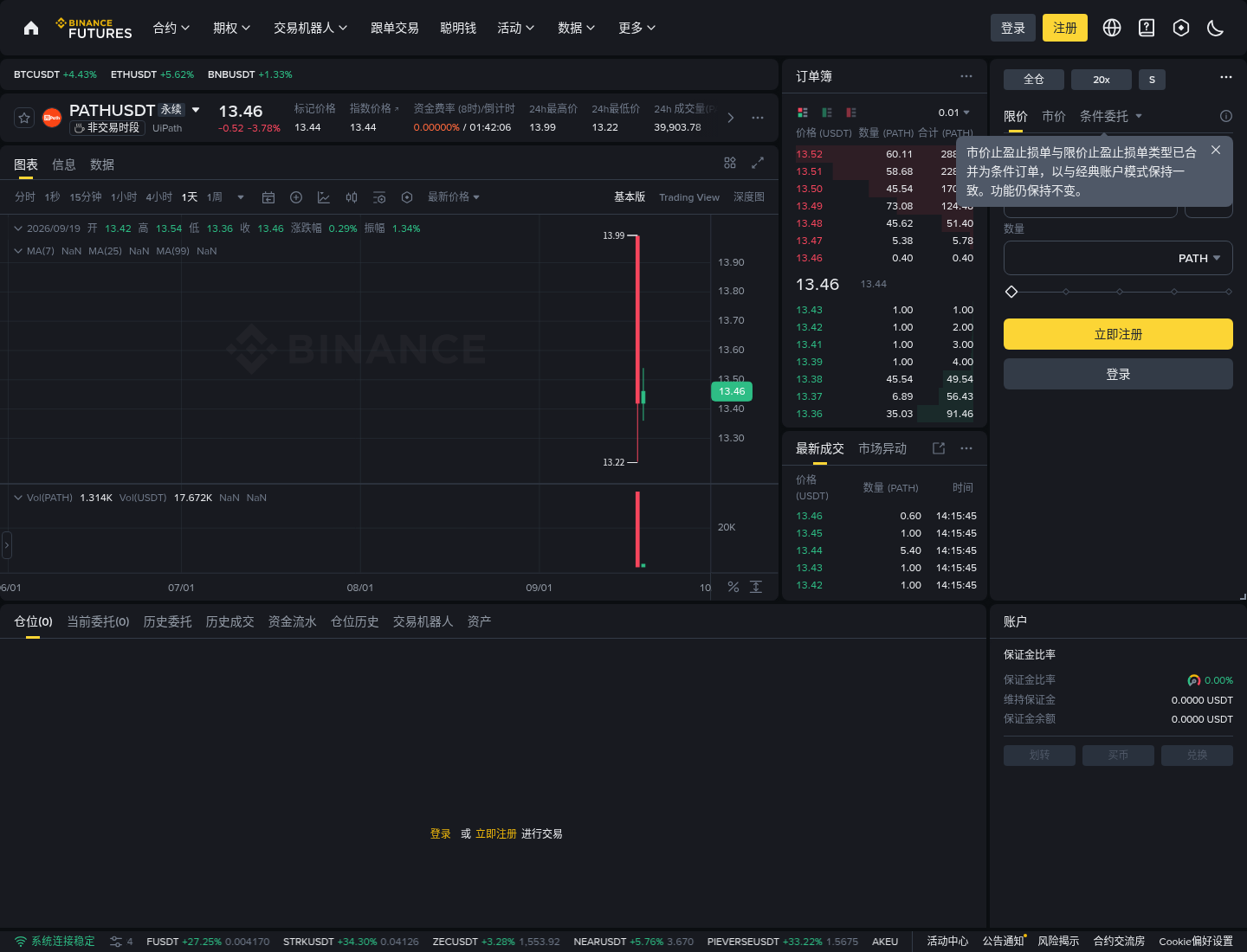 币安股票永续 PATH/AMC 怎么开:TradFi 入口与开仓步骤-程序旅途