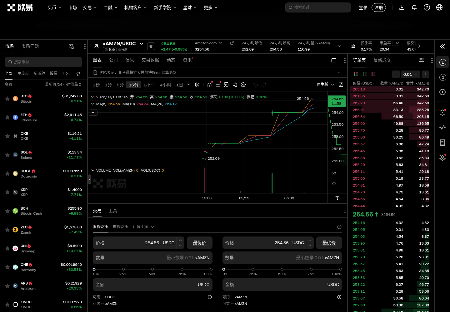 欧易 xAAPL / xAMZN USDC 现货怎么买:代币化股票下单步骤-程序旅途