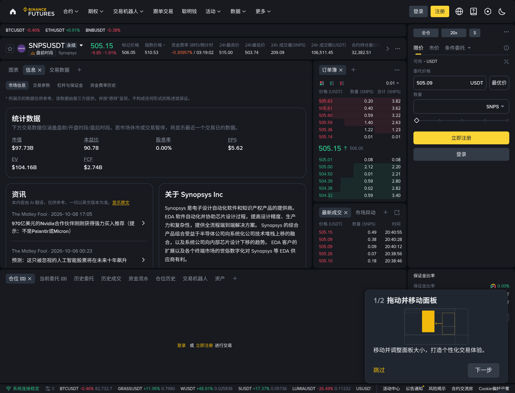 币安 2026-10-12 新上 TradFi U 本位永续 ZCSH/MSTU/SNPS/RDW 怎么核对:开盘时间、杠杆与和 bStocks 差在哪-程序旅途